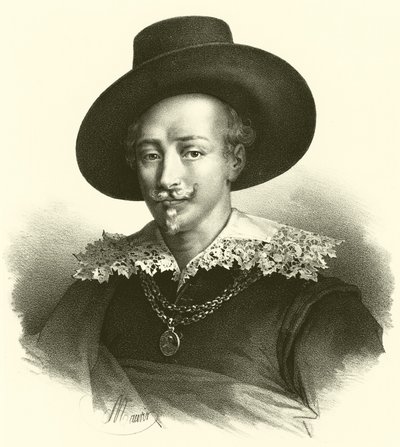 Guido Reni, portrett (gravering) av French School