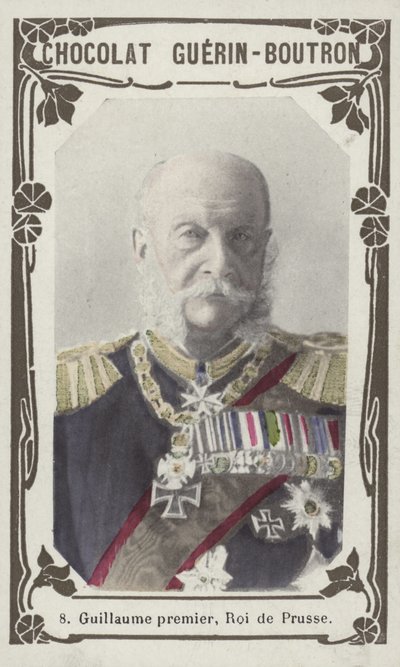 William I, konge av Preussen (farget bilde) av French School