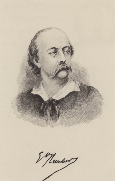 Gustave Flaubert , fransk forfatter (gravering) av French School