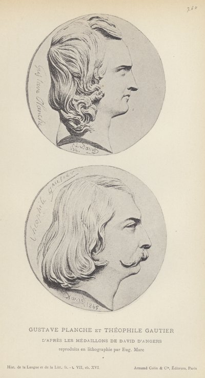 Gustave Planche og Theophile Gautier (litho) av French School