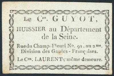 Guyot, namsmann, handelskort av French School