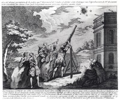 Halleys komet observert i 1759 av Cassini III (1714-84) av French School