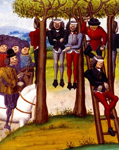Henging av bønder i 1422, illustrasjon fra 