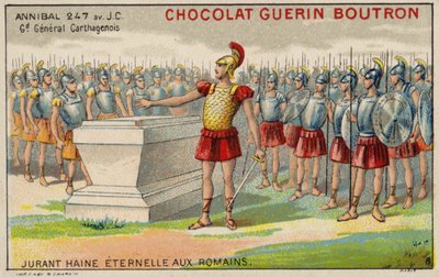 Hannibal sverger evig hat mot romerne (chromolitho) av French School