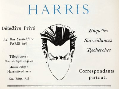 Harris - Privatdetektiv (pochoir-trykk) av French School