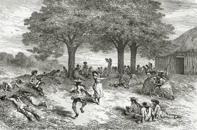 Harvest of Coca, Peru, illustrasjon fra magasinet Le Tour du Monde, 1877 av French School