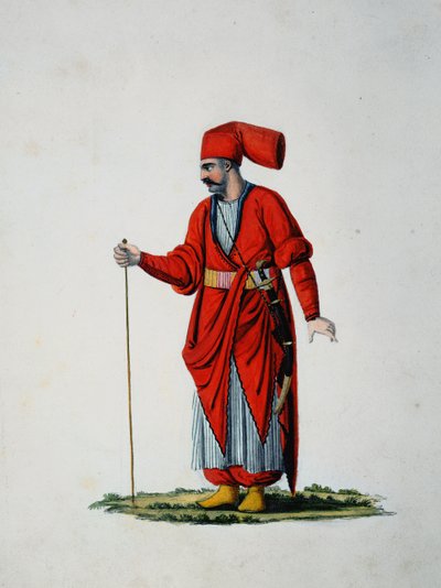 Hasseki Baltaci Valet del Sultani, sannsynligvis etter Cousinery, osmansk periode, tredje kvartal av 1700-tallet (wc på papir) av French School