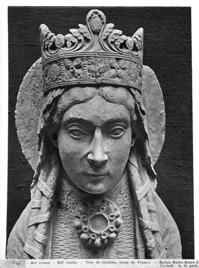 Leder av St. Clotilda, fra kirken Notre-Dame of Corbeil (gipsavstøpning) (detalj) (se også 383111) av French School
