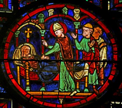 Healing Tetradius, scene fra St. Martins liv, Chartres katedral av French School