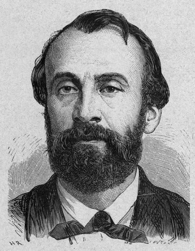 Henri Giffard (1825-1882) fransk oppfinner av dampaerostat, gravering av French School