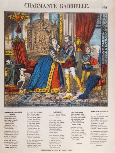 Henri IV (1553-1610), konge av Frankrike og hans elskerinne Gabrielle dEstrees (1573-99) av French School