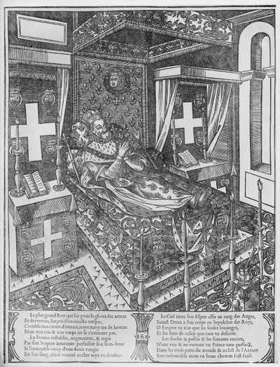 Henri IV (1553-1610) på dødsleiet, 1610 av French School
