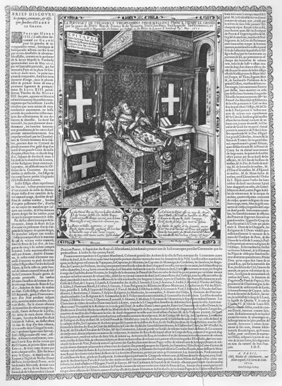 Henri IV (1553-1610) på dødsleiet, 1610 av French School
