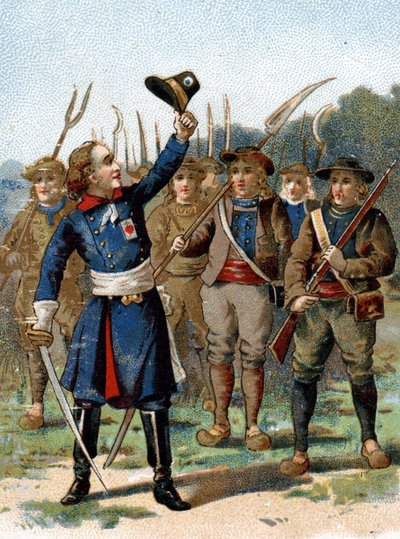 Henri du Vergier, greve av La Rochejaquelein (eller Verger de La Rochejacquelein) (1772-1794), sjef solgt. Han har en markør på brystet. av French School