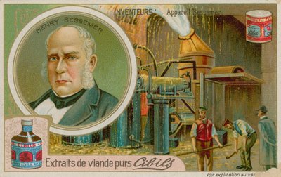 Henry Bessemer, britisk oppfinner av Bessemer-prosessen for produksjon av stål av French School