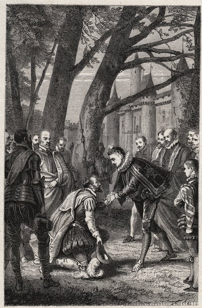 Henry III and Henry of Navarre future Henry IV meet at Plessis-les-Tours on April 30 av French School