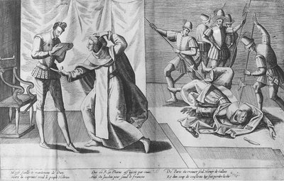 Henry III av Frankrike myrdet av Jacques Clement, 1. august 1589 av French School