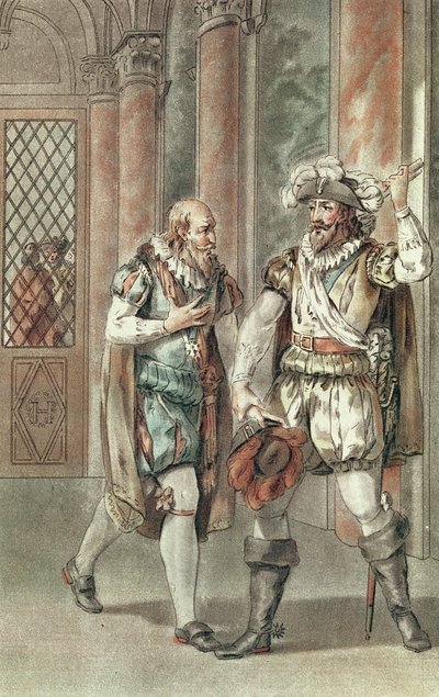 Henry IV i samtale med Sully av French School