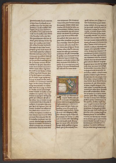 Eremitt som skriver ved et skrivebord, fra "Estoire del Saint Graal, La Queste del Saint Graal, Morte Artu", ca. 1315-25 (blekk på pergament) av French School