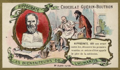 Hippokrates , gammel gresk lege (chromolitho) av French School