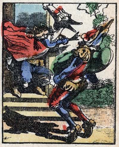 History of Dr. Pulcinella (Polichinelle). Wood engraving of Imaging Pellerin - Epinal, sd. Late 19th century. av French School