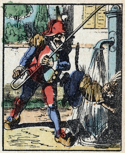 History of Dr. Pulcinella (Polichinelle). Wood engraving of Imaging Pellerin - Epinal, sd. Late 19th century. av French School