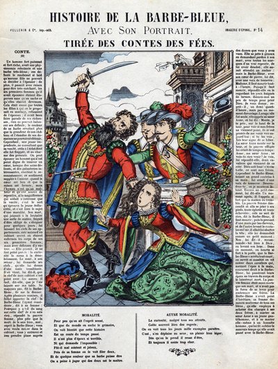 History of the Bluebeard, image of the spine 19th century av French School