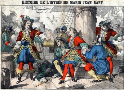 Historien om den uredde sjømannen Jean Bart Jean Bart (1650 - 1702), fransk kaper. Epinal avbildning fra slutten av 1800-tallet. av French School