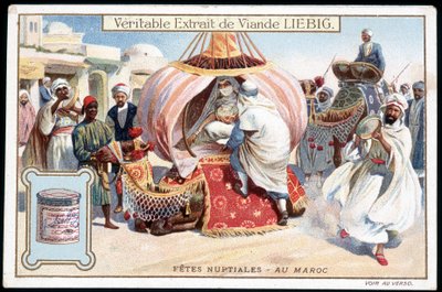 Bryllupsreise i Marokko - chromo. Liebig, v. 1895 av French School