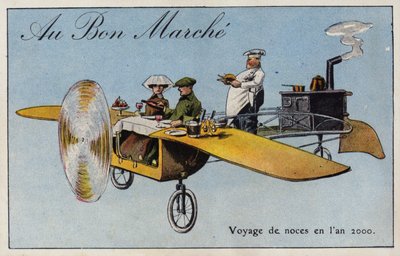 Bryllupsreise i år 2000 (chromolitho) av French School