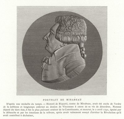 Ære Gabriel Riqueti, greve av Mirabeau av French School