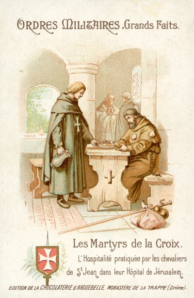 Gjestfrihet levert av Knights of St John i Jerusalem (chromolitho) av French School