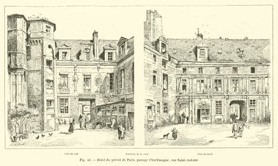 Hotel du prevot i Paris, passasje Charlemagne, rue Saint-Antoine av French School