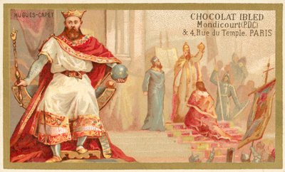 Hugh Capet, kongen av frankerne (chromolitho) av French School