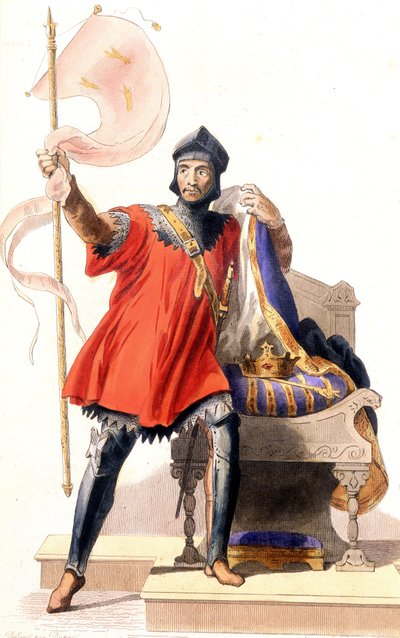 Hugues Capet og hans banner - i "" Le Plutarque francais"", red. Mennechet av French School