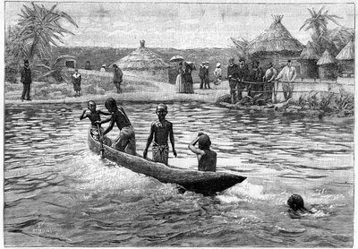 Human Zoo - ethnographic exhibition of West Africa at Champ de mars (Paris) av French School