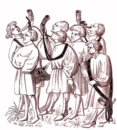 Jakthornringere (1400-tallet) - Simile College av en miniatyr fra manuskriptet av Gaston Phebus (1331-1391) av French School