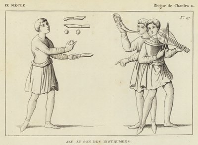 IX Century, Reign of Charles II, Game to the Sound of Instruments (gravering) av French School