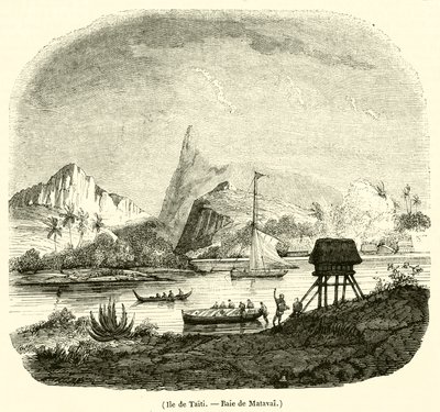 Ile de Taiti, Baie de Matavai (gravering) av French School