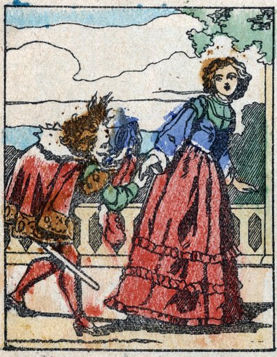 Illustrasjon for "" Riquet a la houppe"", fortelling av Charles Perrault (1628-1703), fransk forfatter. Tregravering av Imaging Pellerin - Epinal, sd. Sent på 1800-tallet. av French School