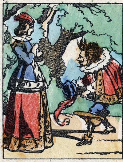 Illustration for “” Riquet a la houppe””, tale by Charles Perrault (1628-1703), French writer. Wood engraving of Imaging Pellerin - Epinal, sd. Late 19th century. av French School