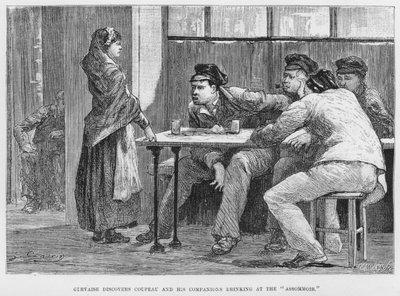 Illustrasjon for The Assommoir, A Realistic Novel, av Emile Zola (gravering) av French School