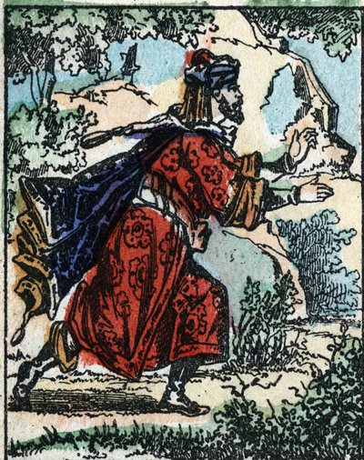 Illustration for the Tales of the Thousand and One Nights. Ali Baba (Ali Baba). Wood engraving of Imaging Pellerin - Epinal, sd. Late 19th century. av French School