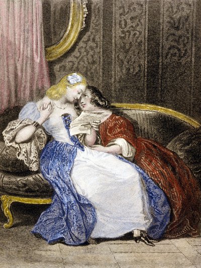 Illustrasjon fra Julie eller den nye Heloise, ca. 1852 av French School