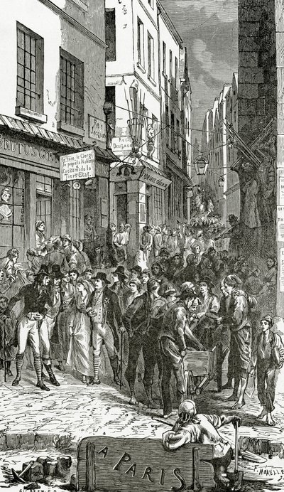 Illustrasjon fra Quatre Vingt Treize, 1800-tallet (bw gravering) av French School