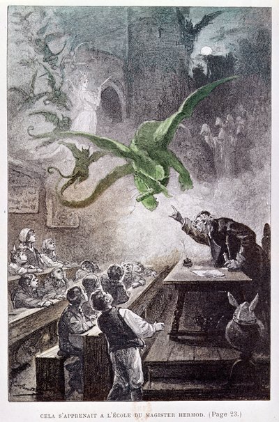 Illustrasjon fra Karpaternes slott av Jules Verne (1828-1905) 1892 av French School