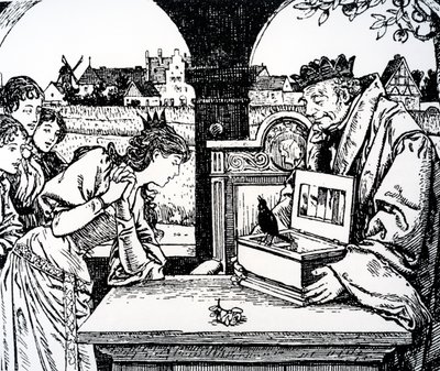 Illustrasjon fra Prinsessen og svinegjeteren av HC Andersen av French School