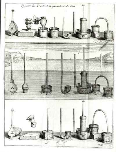 Illustrasjon fra Treatise on the Gravity of Air av Blaise Pascal (1623-62) etter 1663 av French School