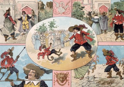 Illustrasjon av Cyrano de Bergerac, illustrasjon av Cyrano de Bergerac-romanen: «Den andre verden av French School