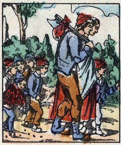 Illustration of the “” Le petit poucet “” tale by Charles Perrault. Wood engraving of Imaging Pellerin - Epinal, sd. Late 19th century (engraving) av French School